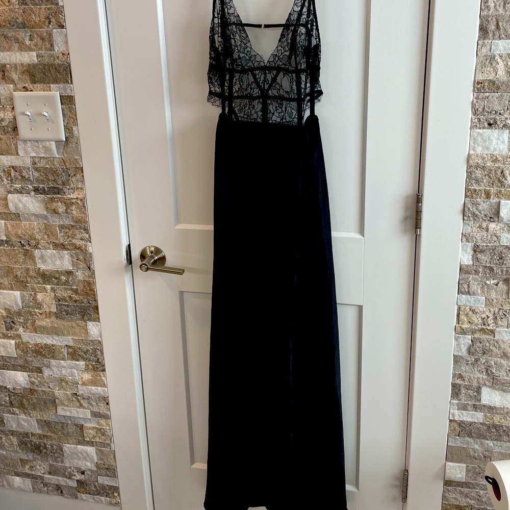 Lace and satin nightgown slip